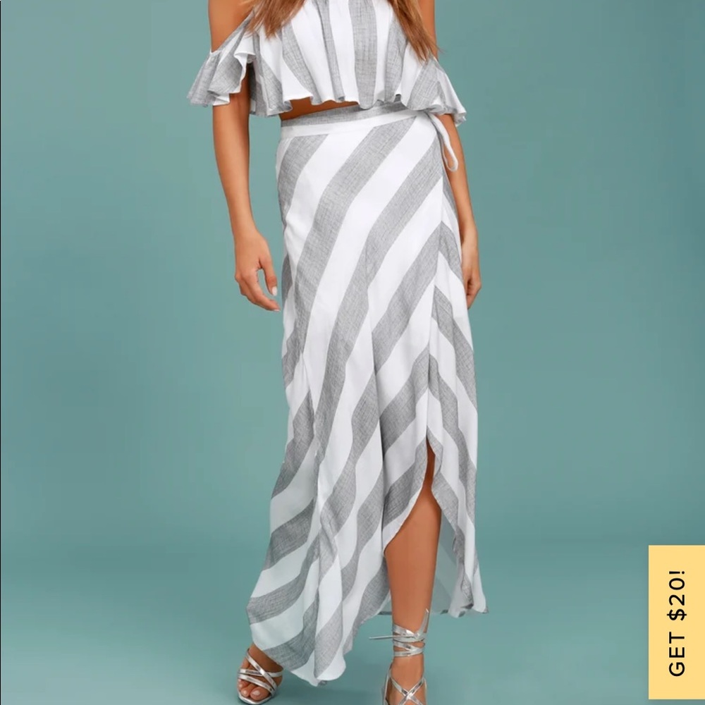 Lulus Golden Sunset Maxi Skirt